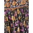 thumbnail image 4 of Vintage Women Tie Neck Floral Print Loose Beach Bohemian Maxi Dresses Robe Lady Rayon Vacation Boho Dress Vestidos, 4 of 6