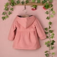 thumbnail image 3 of ITFABS Manteau en Coton Uni pour Bébés Filles, Coupe-Vent à Col Rond avec Capuche, 3 of 5