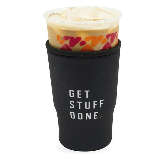 GoCuff Reusable Iced Coffee Insulator Sleeve Neoprene Holder - Get Stuff Done - Large