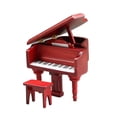 thumbnail image 1 of Piano de madera con silla, figurita en miniatura roja elegante para 1/12, dormitorio, accesorios para proyectos de bricolaje, Macarena Piano en miniatura de casa de muñecas, 1 of 8