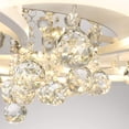 thumbnail image 6 of Miumaeov Modern LED Chandelier Fixture Acrylic Crystal Flush Mount Ceiling Lighting Flower Shape Close to Ceiling Lights for Living Room Dining Room Bedroom (52cm, Warm Light), 6 of 8