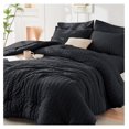 thumbnail image 2 of TiaGOC Black King Size Comforter Set Seersucker 7 Pieces, All Season Luxury Bed in a Bag for Bedroom, Bedding Set with Comforters, Sheets, Pillowcases & Shams, 2 of 9