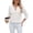 White, variant on Women's Jacquard V-Neck Blouse - Breathable 3/4 Sleeve Top with Adjustable Cuffs, Loose Fit (XL, Black)