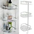 thumbnail image 4 of Demonsen 3 Tiers Corner Shower Shelf Wall Mounted Shower Organizer Storage Rack for Toilet Kitchen,Shower Shelf,Shower Rack, 4 of 8