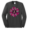 thumbnail image 2 of Wild Bobby Pink Cheetah Print Breast Cancer Carnation Flower Breast Cancer Awareness Men Long Sleeve Shirt, Charcoal, 3X-Large, 2 of 6