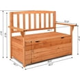 thumbnail image 2 of Outvita Outdoor Wood Storage Bench, Wooden Large Deck Box with Seating & Armrest, Waterproof Patio Organizer Loveseat for Garden Porch Deck Backyard Poolside, Natural, 2 of 7