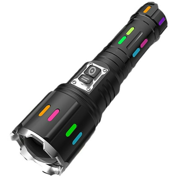 High Lumen LED Flashlight, Multi-Mode Rechargeable Flashlight with Bright/Soft/Low/Strobe/SOS, Dual Buttons, Waterproof Handheld Flashlight for Camping Hiking Emergency Home Use