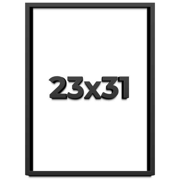 23x31 Shadow Box Frame Black | 1 inches Deep Real Wood Contemporary Shadowbox Display Frame | UV