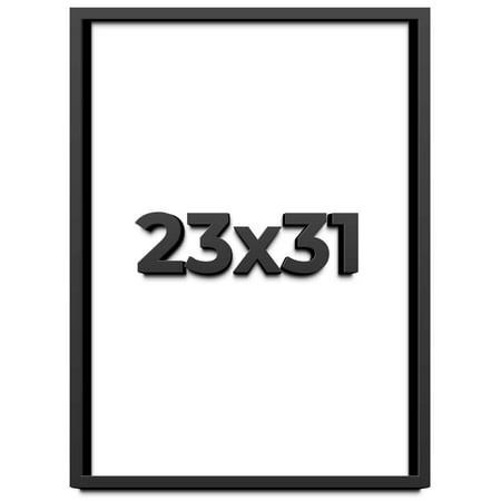 23x31 Shadow Box Frame Black | 1 inches Deep Real Wood Contemporary Shadowbox Display Frame | UV
