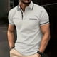 thumbnail image 1 of pstuiky camisetas de hombre, Camiseta informal de color liso con solapa y botones y bolsillo versátil para hombre ropa de hombre xl, 1 of 3
