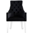 thumbnail image 3 of Posh Living Colton Velvet Dining Chair with Acrylic Legs - Black (Set of 2), 3 of 9
