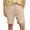 Khaki, variant on Kmdttou Men's Shorts Pack Muscle Casual Shorts Imitation Cotton And Linen Texture Shorts Solid Color Tied Five Quarter Pants Thin Shorts (Available in Plus Size)
