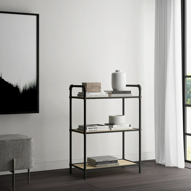Robust Industrial Style Metal Framework, Cathleen 3 Tier Etagere Bookcase