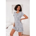 thumbnail image 2 of Ekouaer 3 Pack Nightgowns for Women Short Sleeve Sleepshirt Button Down Nightshirt Soft Pajamas Dress Casual Sleepwear, 2 of 6
