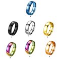 thumbnail image 3 of pitrice Ring Simple Steel Sphere of Arc Daily Stylish All-Match Rings Classic Retro Elegant Exquisite Jewelry Gift Male Colorful Colorful 11#, 3 of 9
