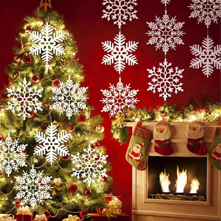6pcs Christmas Snowflake Decoration, Mini Snowflake Ornaments For Christmas  Tree & Indoor Decoration
