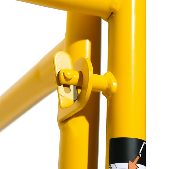 KFFKFF 6 Foot Scaffolding Safety Guardrail, Rustproof Solid Carbon Steel Scaffold Guard Rail of 55.4 lbs Load Capacity, Baker Style Metal Guardrails Accessory System