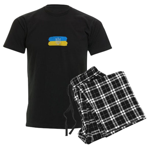 CafePress - Ukrainian Flag Pajamas - Men's Dark Loose Fit Cotton Pajama Set