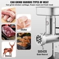 thumbnail image 4 of VEVOR Meat Grinder, 5 Lbs/Min Capacity Electric Meat Grinders with Blade, Grinding Plate, Sausage Maker, Stainless Steel Commercial Meat Mincer for Kitchen Restaurant Butcher Store, 4 of 9