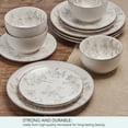thumbnail image 4 of Pfaltzgraff Enchanted Bloom 12 Piece Stoneware Dinnerware Set Gray, 4 of 12