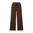 thumbnail image 4 of vdgthytj Wide Leg Pants for Women Drawstring High Waist Loose Casual Ribbed Fall Corduroy Trousers with Pockets(Large,Coffee), 4 of 7