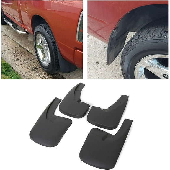 Kojem Mud Flaps for Dodge Ram 1500 2009-2018 & 2010-2018 Ram 2500 3500 with factory style Fender Flares Replacement for 82214137 Front & Rear Molded Splash Guards Set