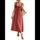 thumbnail image 2 of Vestido A Rayas para Mujer, con Tirantes Finos, y , Fluido Rojo Ladrillo M, 2 of 8