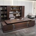 thumbnail image 4 of Standing Computer Desk Gaming Corner Luxury Writing Reception Office Desk Drawers Filing Mesa De Escritorio Desk Accessories My Lux Decor Round, 4 of 14