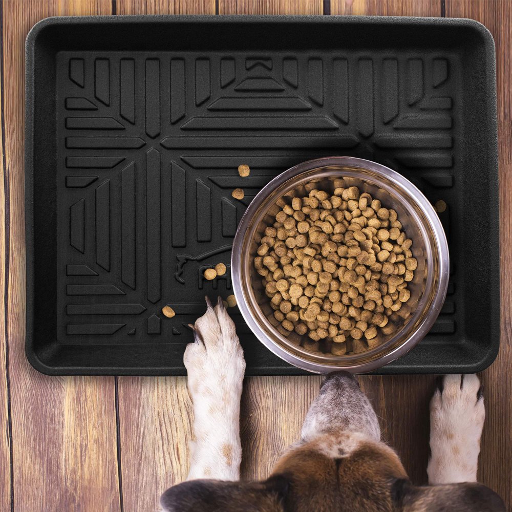 FH Group F16407BLACK20 MultiPurpose Pet Feeding Tray Dog Bowl Tray or