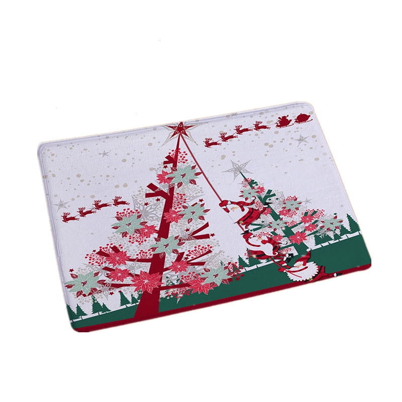 Soft Flannel Padded Doormat Christmas Non Slip Mat Indoor Outdoor Christmas Non Slip Mat Indoor Outdoor