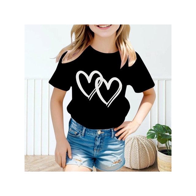 Boys Girls Tshirts Kid Cute Graphic Round Neck Short Sleeve Tee TOP Summer Casual T Shirt 4-13 Years