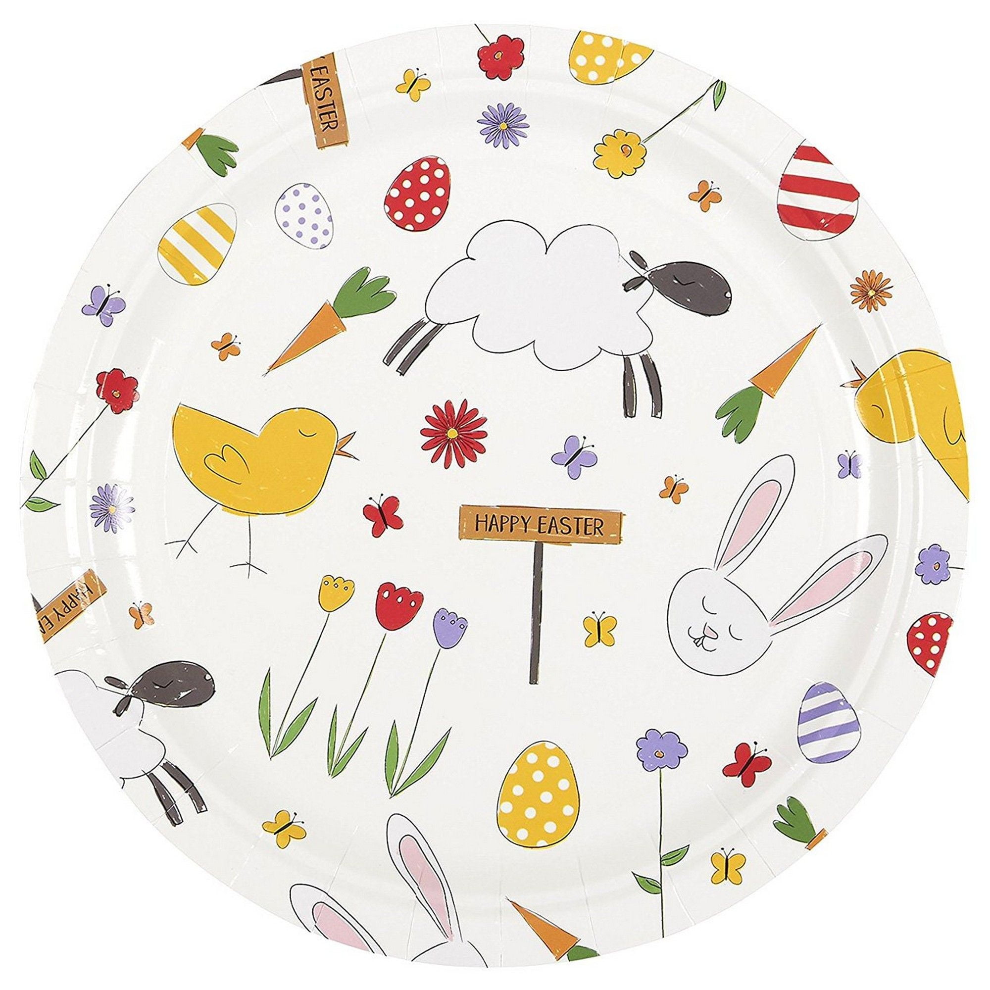 80 Pack Easter Party Plates Disposable Plates Set Easter Party Supplies Easter Designs