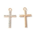 thumbnail image 2 of 100pcs Alloy Rhinestone Pendants Cross Cadmium Free & Lead Free Light golden 25.5x15x2mm Hole: 2mm, 2 of 4