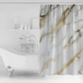 thumbnail image 4 of Small Stall Shower Curtain 36x78 Inch Narrow Half Size Modern White Gold Bath Curtains Bathroom Decor Abstract Marble Geometric Waterproof Fabric Shower Curtain Set with Hooks 36 Inch, 4 of 6