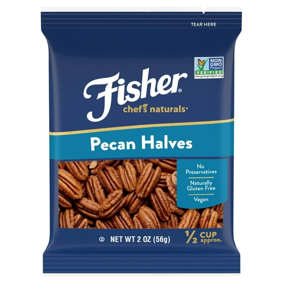 Pack of 2 Fisher Pecan Halves, 2 oz (Package May Vary)