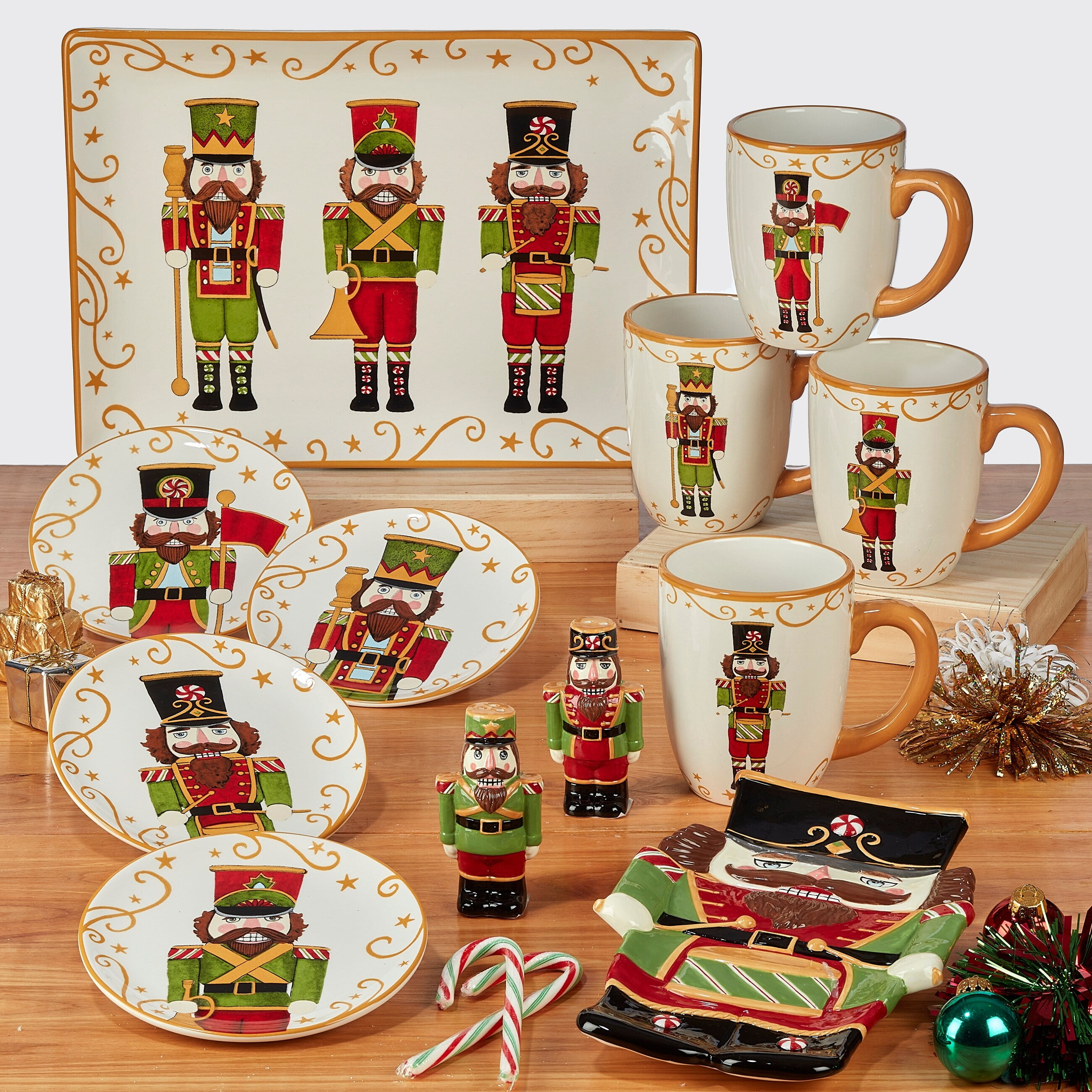 Certified International Holiday Magic Nutcracker 19 oz. Mugs, Set of 4