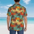 thumbnail image 4 of Balery Colorful Hawaii Palms Camisas hawaianas de manga corta para hombre, camisas playeras de corte holgado, camisas de vacaciones con botones,Large, 4 of 7