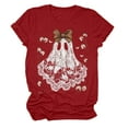 thumbnail image 5 of enyan Halloween Women'sShirts Pumpkin Graphic Cute Ghost Tops Tee for Women Short Sleeve Casual T-Shirt Ladies October Top Comfortable Printed Shirt Fall Red,L, 5 of 5
