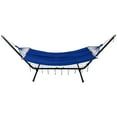 thumbnail image 4 of Northlight Hammock with Netted Fringe and Wooden Bars - 100" x 41" - Blue, 4 of 9