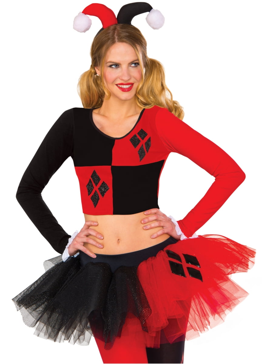 Rubies Costume Co Women's Classic DC Comics Harley Quinn Crop Top Shirt