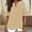 Beige, variant on Womens Cotton Linen Tops Butterfly Sleeve V Neck Loose Blouses Dressy Casual Flowy Ruffle Short Sleeve Shirts Business Work Blouses
