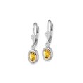 thumbnail image 3 of Gem & Harmony 1.50 Carat (Ctw) Citrine Drop Oval Earrings in Sterling Silver for Women, 3 of 5