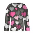 thumbnail image 4 of Women's Button Down Cardigan Cute Heart Print Crew Neck Soft Cardigan Sweater Coat Valentine's Day Gifts, 4 of 6