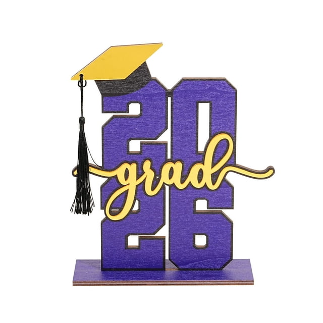 Birdeem Class of 2026 Wooden Table Decor, Handcrafted Graduation Keepsake Gift with Multi-Functional Display