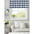 thumbnail image 3 of Curtain Valance for Windows,Blue Gingham Check Farm Style Kitchen Valances Rod Pocket Short Curtains,White Check Plaid Window Treatment Panel for Bedroom Bathroom 54"x18", 3 of 7