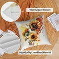 thumbnail image 3 of Pbobriich 4PCS 18x18In Sunflower Throw Pillow Case Couch Pillow Cover Linen Square Cushion Cover for Sofa Couch Bedroom, 3 of 5