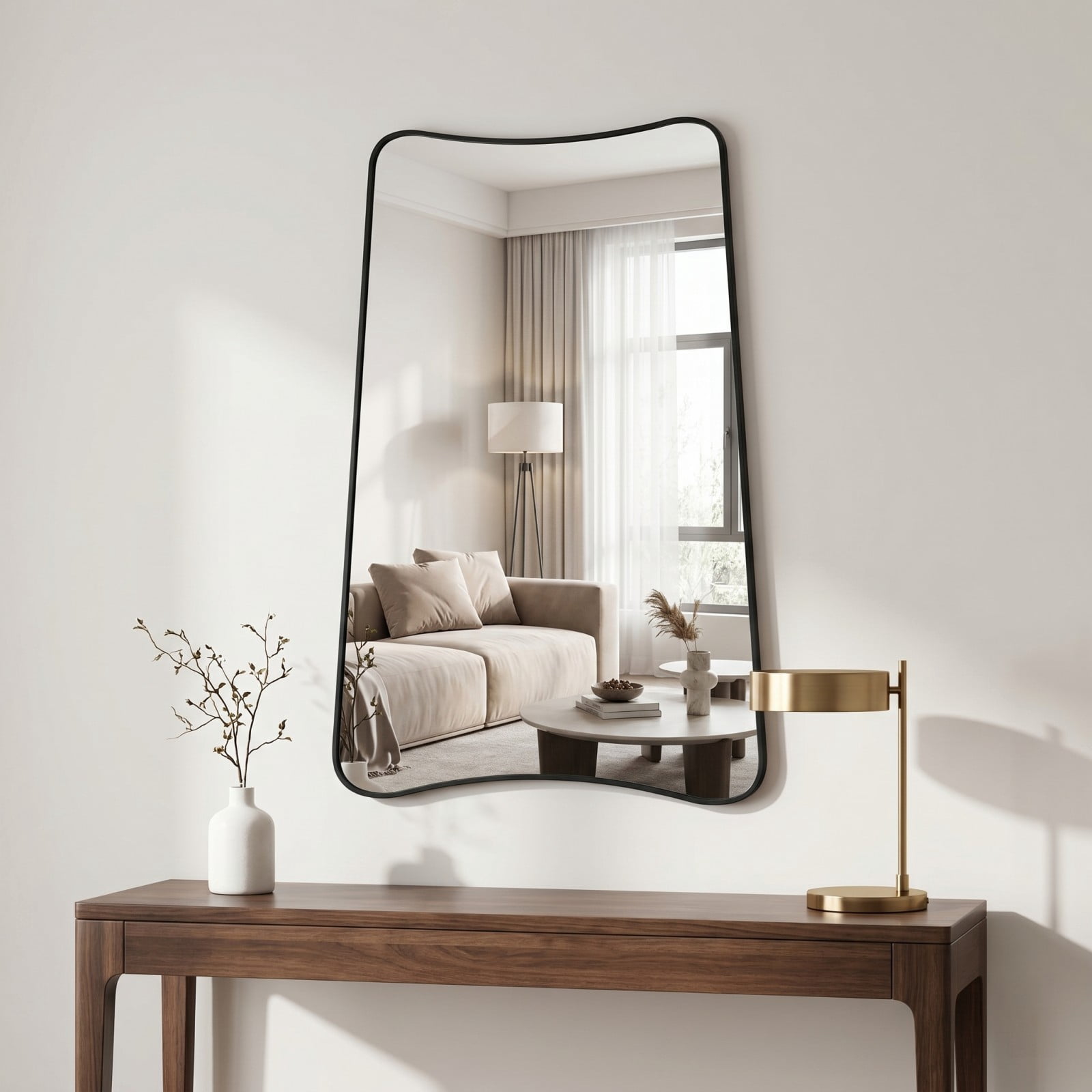 Gleamira 22"x32" Irregular Wall-mounted Bathroom Mirror Vanity Decorative Mirror