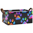 thumbnail image 2 of 2 Pack Collapsible Storage Bins Fabric Shelf Baskets with Handles Closet Organizer Neon Dog Paw 16.9x11.4x7.7, 2 of 8