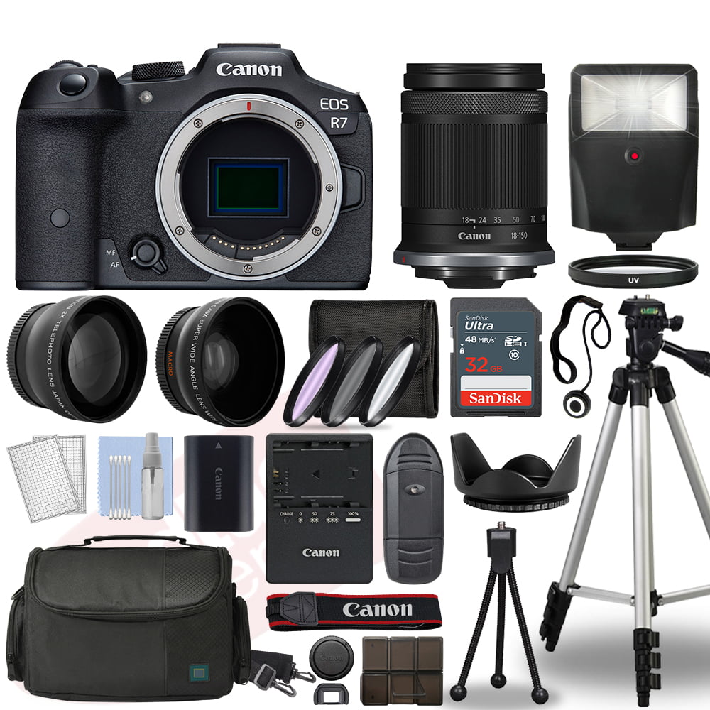 Canon 18-150mm Digital R7 + Body Camera 32.5 Bundle 32GB Mirrorless MP EOS