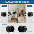 thumbnail image 3 of Black Door Knob, 5 Pack Round Keyless Doorknobs Interior/Exterior Lockset, Passage Locking Door Knobs for Bedroom/Bathroom, Black Modern Design Door Hardware, 3 of 7
